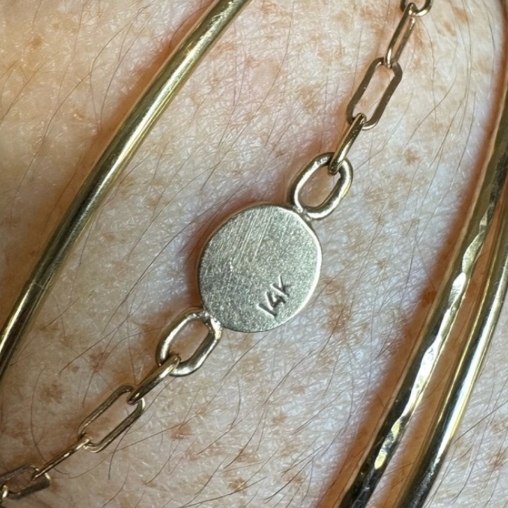 14k Solid Yellow Gold Salt And Pepper Diamond Bracelet - Picture 4 of 6